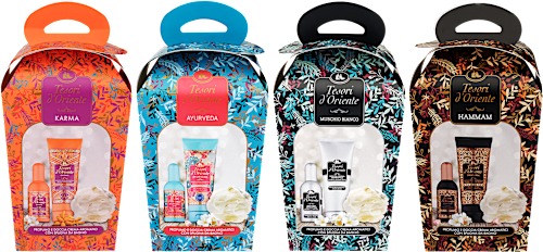 EdT, tusfürdő és fürdőszivacs ajándékcsomag Tesori d'Oriente