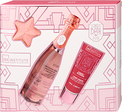 Rose kézkrém, fürdőbomba és tusfürdő ajándékcsomag IDC INSTITUTE