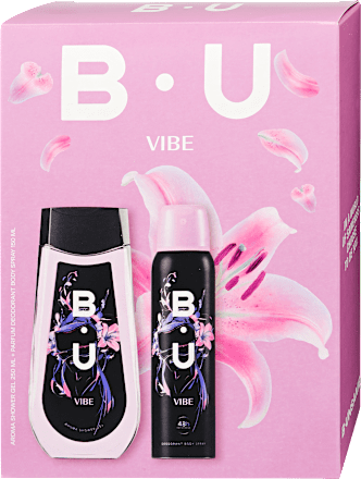 Vibe tusfürdő és deo spray ajándékcsomag B.U.