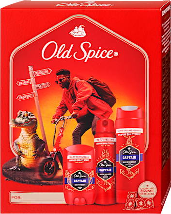 Tusfürdő, deo stift, deo spray ajándékcsomag játékkal Old Spice