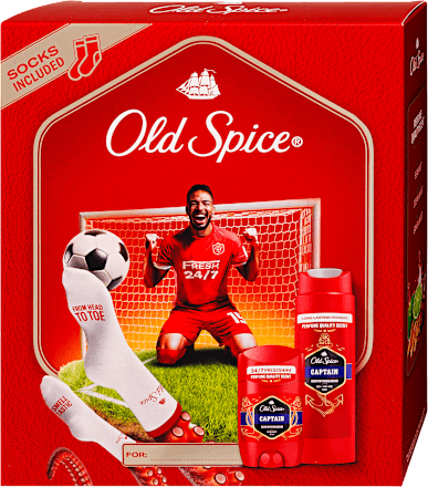 Deo stift és tusfürdő ajándékcsomag zoknival Old Spice