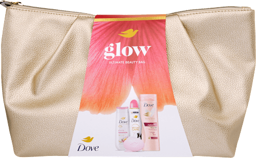 Glow ajándékcsomag neszesszerrel Dove