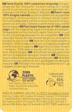 Festes Duschgel Ginger + Petitgrain WELEDA