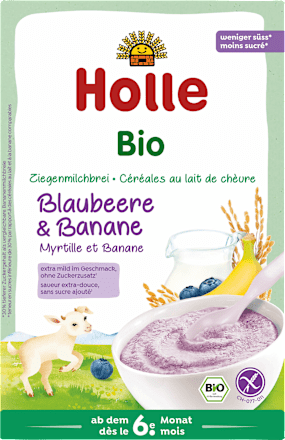 Milchbrei Ziege Bio Blauebeere und Banane ab 6 Monaten Holle