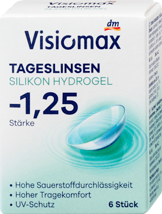 Lentile de contact zilnice din silicon-hidrogel dioptrie -1,25 Visiomax