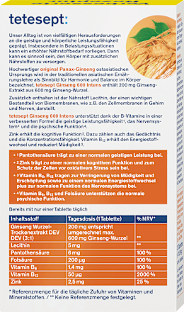 Ginseng 600 Intens Tabletten tetesept