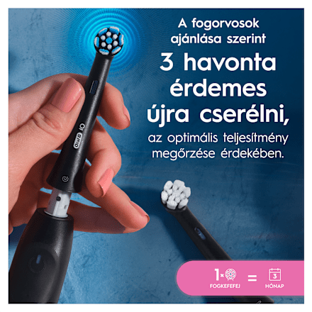 Pótfej iO elektromos fogkeféhez, GentleCare fekete színben Oral-B