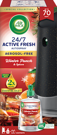 Active fresh készülék és Gyümölcsös téli puncs utántöltő Air Wick