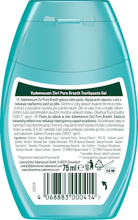 Fogkrém pure breath 2in1 Vademecum