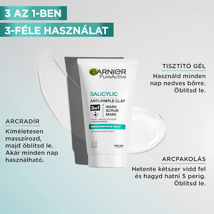 Mélytisztító gél Pure 3in1 GARNIER PureActive