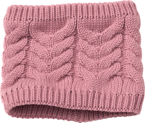 Loop Schal aus Strick mit Teddyfutter, rosa PUSBLU