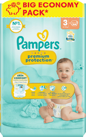 Windeln Premium Protection Gr.3 Midi (6-10 kg), Big Pack Pampers