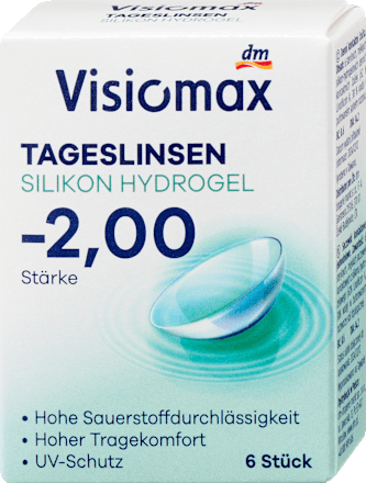 silikon-hydrogelové denní kontaktní čočky, -2,00 DP Visiomax