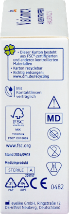 Augentropfen mit 0,2% Hyaluron, ohne Konservierungsmittel (15x0,4 ml) VISIOMAX