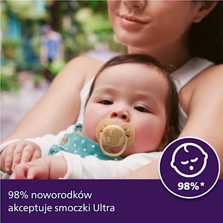 Smoczek uspokajający Ultra Soft 6-18m, neutral PHILIPS AVENT