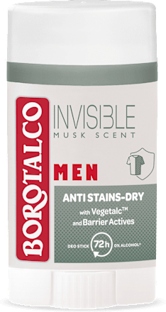 Pánsky tuhý dezodorant Invisible Men Protect TalQ Musk Borotalco