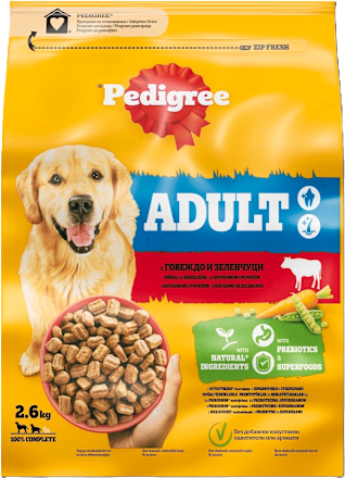 ADULT kompletna suva hrana za odrasle pse - govedina i povrće Pedigree