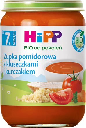 Zupka pomidorowa z kluseczkami i kurczakiem BIO, po 7. miesiącu HiPP