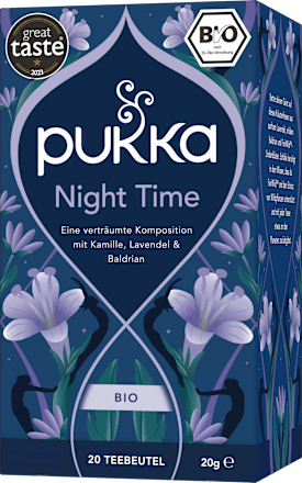 Kräutertee "Night Time" mit Kamille, Lavendel & Baldrian (20 Beutel) pukka