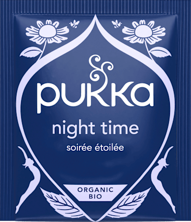 Kräutertee "Night Time" mit Haferblütenspitze, Lavendel & Lindenblüte (20 Beutel) pukka