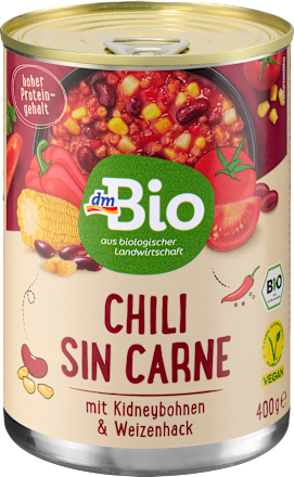 Bio chilis babos egytálétel, chili sin carne dmBio