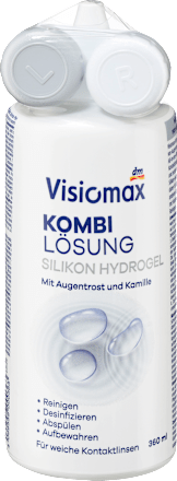 Kombilösung Silikon Hydrogel + Kontaktlinsenbehälter VISIOMAX