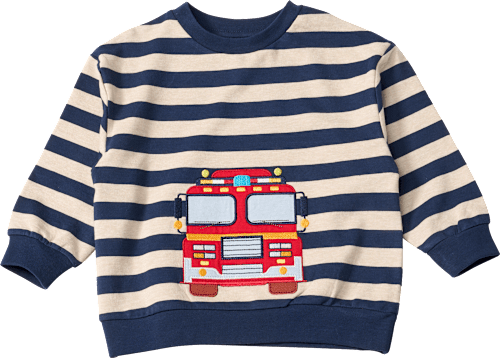 Sweatshirt mit Feuerwehrauto-Applikation, blau, Gr. 98 ALANA