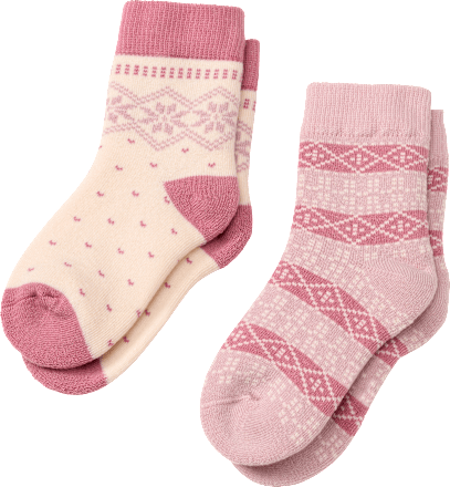 Thermosocken mit Norweger-Muster, rosa, Gr. 29/31 ALANA