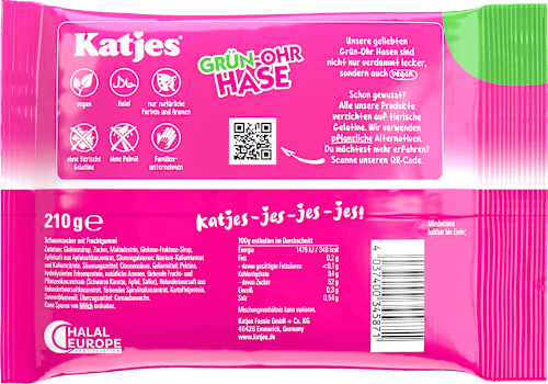 Fruchtgummi Grün-Ohr Hase Katjes