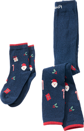 Set mit Leggings und Socken mit Weihnachts-Motiv, blau, Gr. 110/116 ALANA