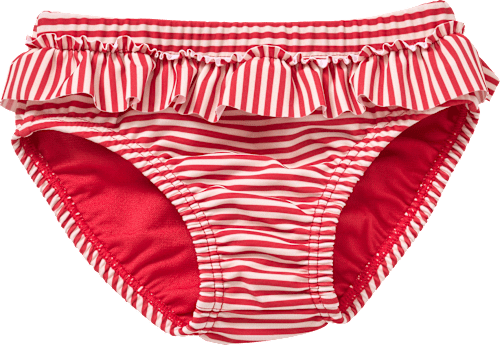 Schwimmwindel mit Rüschen & Ringel-Muster, rot & weiß, Gr. 74/80 PUSBLU