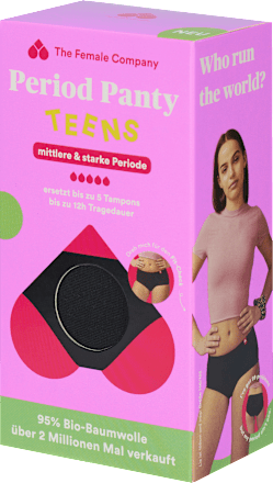 Periodenunterwäsche Teens Hipster Schwarz, Gr. 146/152 The Female Company