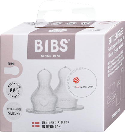 Anti-kolik cuclji za stekleničko, silikon - srednji pretok, 2m+ BIBS