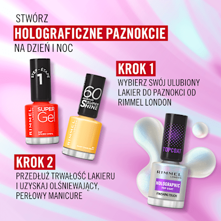Top do paznokci Holographic Top Coat RIMMEL LONDON