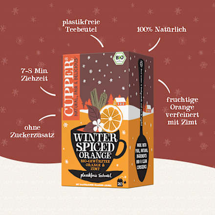 Gewürztee "Winter Spiced Orange" mit Orange & Zimt (20 Beutel) Cupper