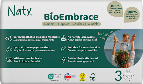 Windeln BioEmbrace  Gr. 3 (4-9 kg) Naty