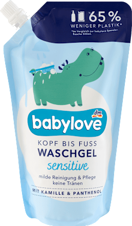 Baby Waschgel Kopf bis Fuß sensitive Nachfüllbeutel babylove