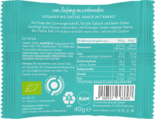 Energy Ball Dattel sortiert Mabyen