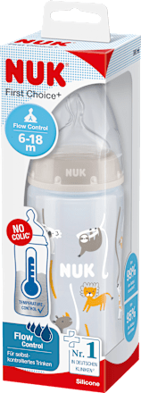Babyflasche First Choice, grau, 6-18 Monate, 300ml NUK