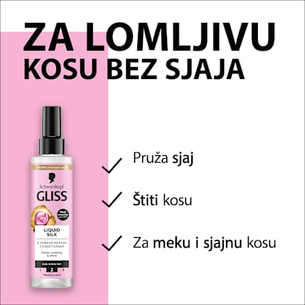 Regenerator za kosu u spreju Express Liquid Silk Schwarzkopf GLISS