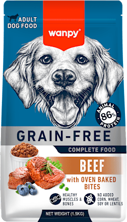 Popolna hrana za odrasle pse z govedino wanpy