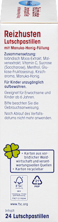 Reizhusten Lutschpastillen mit Manuka-Honig-Füllung Mivolis
