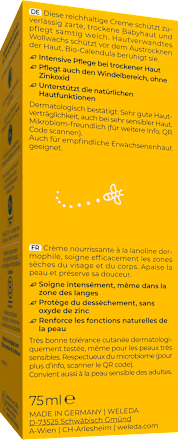 Hidratantna krema za osjetljivu i suhu kožu beba s nevenom  WELEDA baby