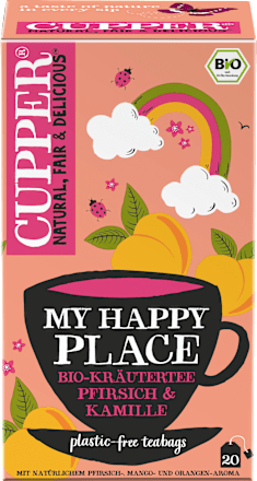 Kräutertee "My Happy Place" mit Pfirsich & Kamille (20 Beutel) Cupper