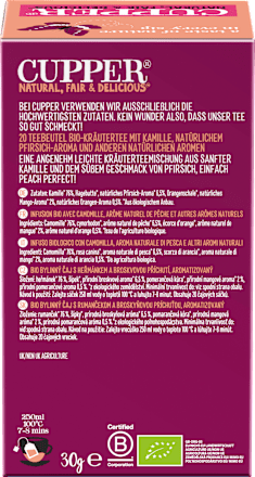 Kräutertee "My Happy Place" mit Pfirsich & Kamille (20 Beutel) Cupper