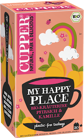 Kräutertee "My Happy Place" mit Pfirsich & Kamille (20 Beutel) Cupper