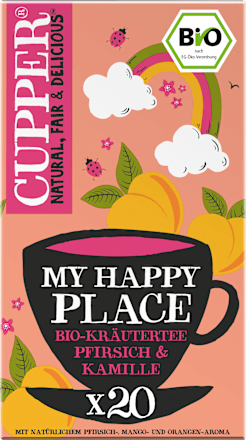 Kräutertee "My Happy Place" mit Pfirsich & Kamille (20 Beutel) Cupper