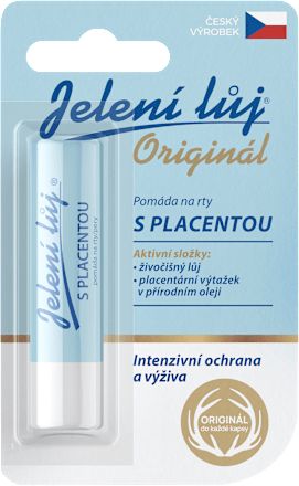 Originál pomáda na rty s placentou  Jelení lůj