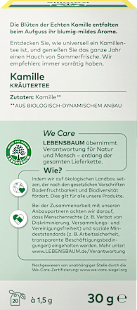 Kräutertee Kamille  LEBENSBAUM