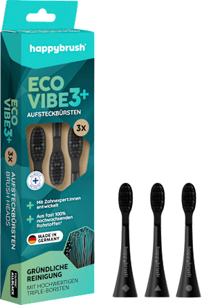 Aufsteckbürsten Eco Vibe 3+ schwarz happybrush